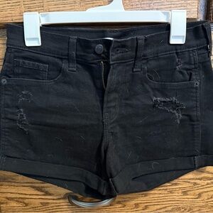 Old Navy Black Jean Shorts Distressed Cuffed